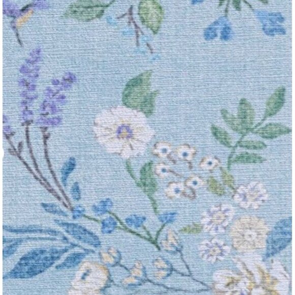 Ruggable Bridgerton Aubrey Hall Blue Garden Washable Runner Rug 2.5' x 7’ w/ Pad - Picture 4 of 11